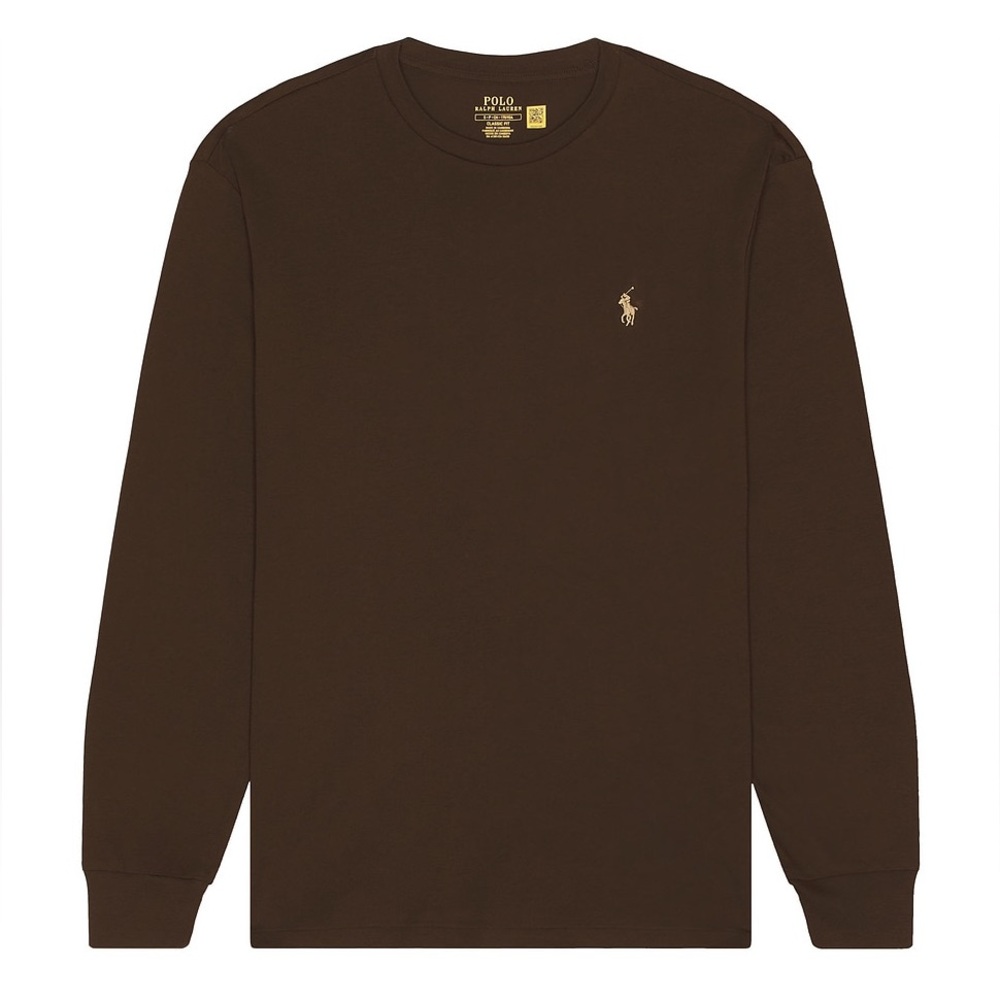 NWT Polo Ralph Lauren Men’s Classic Fit Jersey Long-Sleeve T-Shirt. “Brown”, 2XL